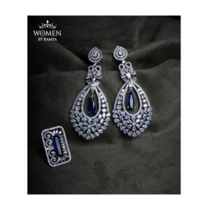 Appealing Blue Drop Earring and Ring