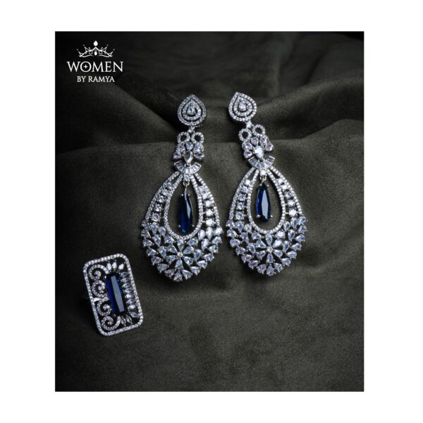 Appealing Blue Drop Earring and Ring
