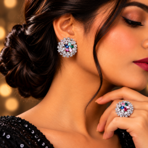 Lab-created Gemstone Earring and Ring
